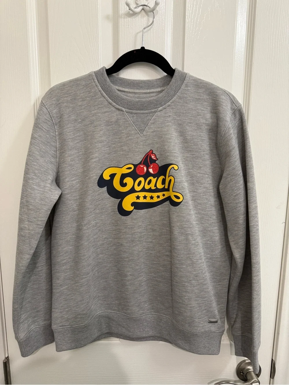 Coach Women’s Grey Logo Crewneck Sweatshirt